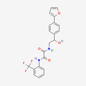 molecular formula C21H17F3N2O4 B2799127 N'-{2-[4-(furan-2-yl)phenyl]-2-hydroxyethyl}-N-[2-(trifluoromethyl)phenyl]ethanediamide CAS No. 2097934-47-7