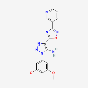 molecular formula C17H15N7O3 B2799128 3-(3,5-Dimethoxyphenyl)-5-(3-pyridin-3-yl-1,2,4-oxadiazol-5-yl)triazol-4-amine CAS No. 892765-46-7