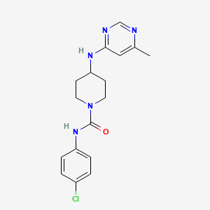 molecular formula C17H20ClN5O B2799133 N-(4-Chlorophenyl)-4-[(6-methylpyrimidin-4-yl)amino]piperidine-1-carboxamide CAS No. 2415531-36-9