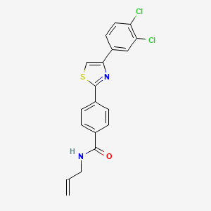 molecular formula C19H14Cl2N2OS B2799134 N-allyl-4-[4-(3,4-dichlorophenyl)-1,3-thiazol-2-yl]benzenecarboxamide CAS No. 338408-30-3