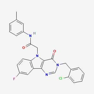 2-(3-(2-chlorobenzyl)-8-fluoro-4-oxo-3H-pyrimido[5,4-b]indol-5(4H)-yl)-N-(m-tolyl)acetamide