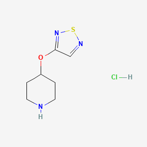 molecular formula C7H12ClN3OS B2799146 4-(1,2,5-Thiadiazol-3-yloxy)piperidine hydrochloride CAS No. 2097936-82-6