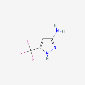 molecular formula C4H4F3N3 B2799149 5-(trifluoromethyl)-1H-pyrazol-3-amine CAS No. 1028843-19-7; 852443-61-9