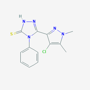 molecular formula C13H12ClN5S B279916 5-(4-chloro-1,5-dimethyl-1H-pyrazol-3-yl)-4-phenyl-4H-1,2,4-triazole-3-thiol 