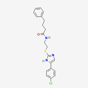 molecular formula C21H22ClN3OS B2799193 N-(2-((5-(4-氯苯基)-1H-咪唑-2-基)硫)乙基)-4-苯基丁酰胺 CAS No. 897456-42-7