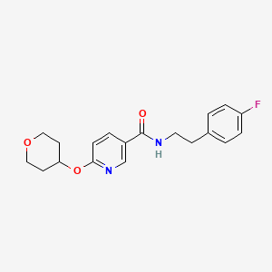 molecular formula C19H21FN2O3 B2799195 N-(4-fluorophenethyl)-6-((tetrahydro-2H-pyran-4-yl)oxy)nicotinamide CAS No. 2034391-09-6