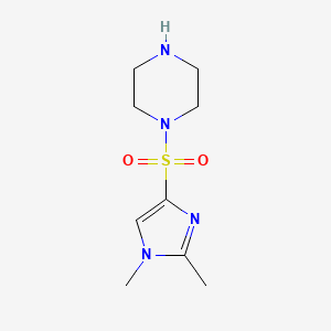 molecular formula C9H16N4O2S B2799196 1-[(1,2-二甲基-1H-咪唑-4-基)磺酰]哌嗪 CAS No. 893727-64-5