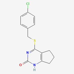 4-((4-chlorobenzyl)thio)-6,7-dihydro-1H-cyclopenta[d]pyrimidin-2(5H)-one