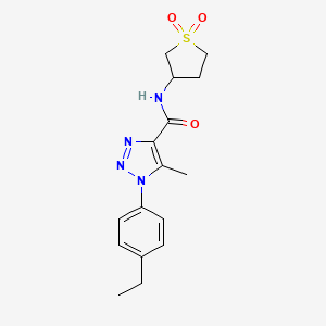 molecular formula C16H20N4O3S B2799205 N-(1,1-dioxidotetrahydrothiophen-3-yl)-1-(4-ethylphenyl)-5-methyl-1H-1,2,3-triazole-4-carboxamide CAS No. 924825-04-7