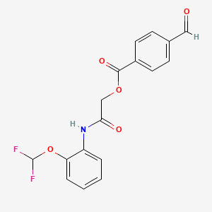 molecular formula C17H13F2NO5 B2799212 [2-[2-(Difluoromethoxy)anilino]-2-oxoethyl] 4-formylbenzoate CAS No. 730973-92-9