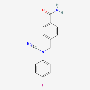 4-[(N-Cyano-4-fluoroanilino)methyl]benzamide