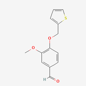 molecular formula C13H12O3S B2799228 3-甲氧基-4-(噻吩-2-基甲氧基)苯甲醛 CAS No. 838882-69-2