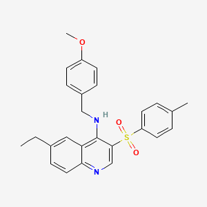 molecular formula C26H26N2O3S B2799230 6-ethyl-N-(4-methoxybenzyl)-3-tosylquinolin-4-amine CAS No. 895647-12-8