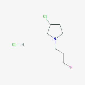 molecular formula C7H14Cl2FN B2799240 3-Chloro-1-(3-fluoropropyl)pyrrolidine;hydrochloride CAS No. 2344678-19-7