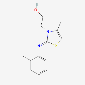 molecular formula C13H16N2OS B2799253 (Z)-2-(4-甲基-2-(邻甲苯基亚胺基)噻唑-3(2H)-基)乙醇 CAS No. 915186-35-5