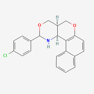 molecular formula C21H18ClNO2 B2799255 (2S,7R)-4-(4-chlorophenyl)-5,9-dioxa-3-azatetracyclo[8.8.0.0^{2,7}.0^{13,18}]octadeca-1(10),11,13(18),14,16-pentaene CAS No. 477713-64-7