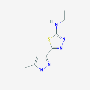 molecular formula C9H13N5S B279926 5-(1,5-dimethyl-1H-pyrazol-3-yl)-N-ethyl-1,3,4-thiadiazol-2-amine 