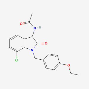molecular formula C19H19ClN2O3 B2799262 N-(7-chloro-1-(4-ethoxybenzyl)-2-oxoindolin-3-yl)acetamide CAS No. 1009515-39-2
