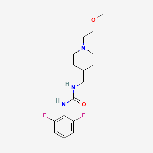 molecular formula C16H23F2N3O2 B2799275 1-(2,6-Difluorophenyl)-3-((1-(2-methoxyethyl)piperidin-4-yl)methyl)urea CAS No. 1207019-26-8
