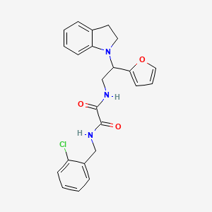 molecular formula C23H22ClN3O3 B2799276 N1-(2-chlorobenzyl)-N2-(2-(furan-2-yl)-2-(indolin-1-yl)ethyl)oxalamide CAS No. 898432-96-7