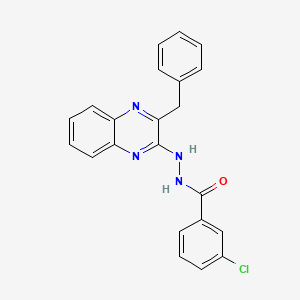 molecular formula C22H17ClN4O B2799283 N'-(3-benzylquinoxalin-2-yl)-3-chlorobenzohydrazide CAS No. 478033-89-5