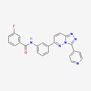 3-fluoro-N-[3-(3-pyridin-4-yl-[1,2,4]triazolo[4,3-b]pyridazin-6-yl)phenyl]benzamide