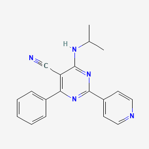 4-(Isopropylamino)-6-phenyl-2-(4-pyridinyl)-5-pyrimidinecarbonitrile
