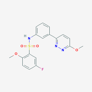 molecular formula C18H16FN3O4S B2799288 5-fluoro-2-methoxy-N-[3-(6-methoxypyridazin-3-yl)phenyl]benzenesulfonamide CAS No. 895804-44-1