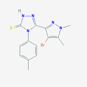 molecular formula C14H14BrN5S B279929 5-(4-bromo-1,5-dimethyl-1H-pyrazol-3-yl)-4-(4-methylphenyl)-4H-1,2,4-triazole-3-thiol 