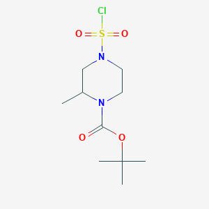molecular formula C10H19ClN2O4S B2799292 Tert-butyl 4-chlorosulfonyl-2-methylpiperazine-1-carboxylate CAS No. 2260931-64-2