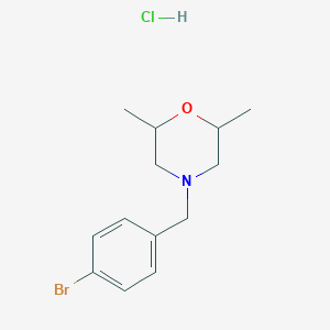 molecular formula C13H19BrClNO B2799297 4-[(4-Bromophenyl)methyl]-2,6-dimethylmorpholine hydrochloride CAS No. 2126177-38-4