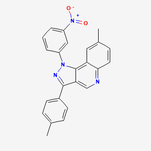 molecular formula C24H18N4O2 B2799298 8-甲基-3-(4-甲基苯基)-1-(3-硝基苯基)-1H-吡唑并[4,3-c]喹啉 CAS No. 901245-75-8