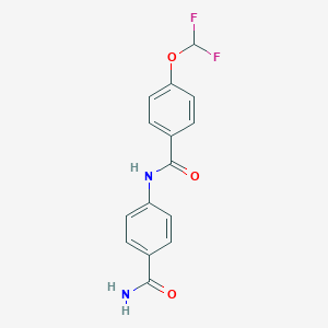 molecular formula C15H12F2N2O3 B279930 N-(4-carbamoylphenyl)-4-(difluoromethoxy)benzamide 