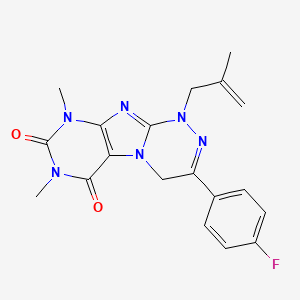 molecular formula C19H19FN6O2 B2799302 3-(4-氟苯基)-7,9-二甲基-1-(2-甲基烯基)-7,9-二氢-[1,2,4]三唑并[3,4-f]嘧啶-6,8(1H,4H)-二酮 CAS No. 898449-18-8