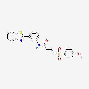 molecular formula C24H22N2O4S2 B2799309 N-(3-(benzo[d]thiazol-2-yl)phenyl)-4-((4-methoxyphenyl)sulfonyl)butanamide CAS No. 941987-28-6