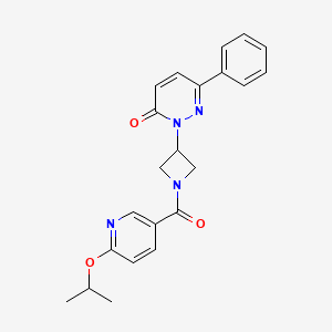 molecular formula C22H22N4O3 B2799314 6-Phenyl-2-{1-[6-(propan-2-yloxy)pyridine-3-carbonyl]azetidin-3-yl}-2,3-dihydropyridazin-3-one CAS No. 2380183-80-0