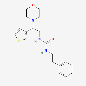 molecular formula C19H25N3O2S B2799318 1-(2-Morpholino-2-(thiophen-3-yl)ethyl)-3-phenethylurea CAS No. 1172353-65-9