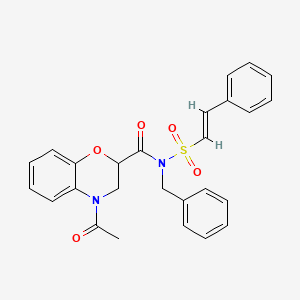 molecular formula C26H24N2O5S B2799319 4-乙酰基-N-苄基-N-[(E)-2-苯乙烯基]磺酰-2,3-二氢-1,4-苯并噁嗪-2-羧酰胺 CAS No. 1198063-95-4