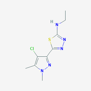 molecular formula C9H12ClN5S B279932 5-(4-chloro-1,5-dimethyl-1H-pyrazol-3-yl)-N-ethyl-1,3,4-thiadiazol-2-amine 