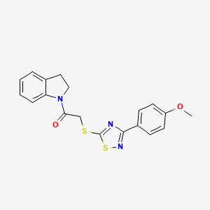 molecular formula C19H17N3O2S2 B2799323 1-(吲哚啉-1-基)-2-((3-(4-甲氧基苯基)-1,2,4-噻二唑-5-基)硫)乙酮 CAS No. 864919-70-0