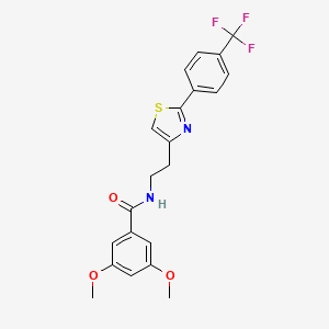 molecular formula C21H19F3N2O3S B2799326 3,5-dimethoxy-N-(2-(2-(4-(trifluoromethyl)phenyl)thiazol-4-yl)ethyl)benzamide CAS No. 896377-32-5