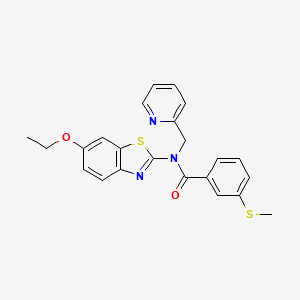 molecular formula C23H21N3O2S2 B2799329 N-(6-ethoxybenzo[d]thiazol-2-yl)-3-(methylthio)-N-(pyridin-2-ylmethyl)benzamide CAS No. 886936-65-8