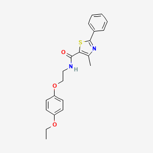 molecular formula C21H22N2O3S B2799331 N-(2-(4-乙氧苯氧)乙基)-4-甲基-2-苯基噻唑-5-羧酰胺 CAS No. 1171895-69-4