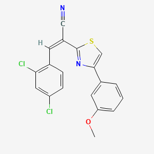 molecular formula C19H12Cl2N2OS B2799343 (Z)-3-(2,4-dichlorophenyl)-2-(4-(3-methoxyphenyl)thiazol-2-yl)acrylonitrile CAS No. 476672-98-7