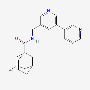 molecular formula C22H25N3O B2799344 (3r,5r,7r)-N-([3,3'-bipyridin]-5-ylmethyl)adamantane-1-carboxamide CAS No. 2309598-00-1