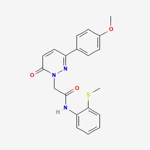 molecular formula C20H19N3O3S B2799349 2-(3-(4-methoxyphenyl)-6-oxopyridazin-1(6H)-yl)-N-(2-(methylthio)phenyl)acetamide CAS No. 2097934-98-8