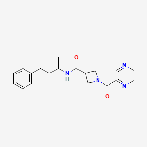 molecular formula C19H22N4O2 B2799350 N-(4-苯基丁-2-基)-1-(吡嗪-2-甲酰)氮杂环丙烷-3-甲酰胺 CAS No. 1396793-50-2