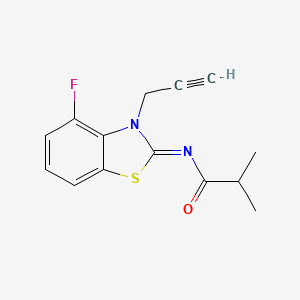 molecular formula C14H13FN2OS B2799358 (Z)-N-(4-氟-3-(丙-2-炔-1-基)苯并[d]噻嗪-2(3H)-基亚丁酰胺 CAS No. 865248-95-9