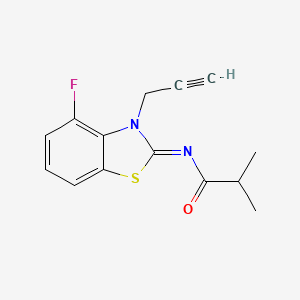 molecular formula C14H13FN2OS B2799358 N-[(2Z)-4-fluoro-3-(prop-2-yn-1-yl)-2,3-dihydro-1,3-benzothiazol-2-ylidene]-2-methylpropanamide CAS No. 865248-95-9