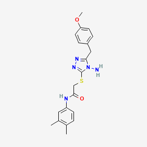 molecular formula C20H23N5O2S B2799359 2-{[4-amino-5-(4-methoxybenzyl)-4H-1,2,4-triazol-3-yl]sulfanyl}-N-(3,4-dimethylphenyl)acetamide CAS No. 898622-54-3